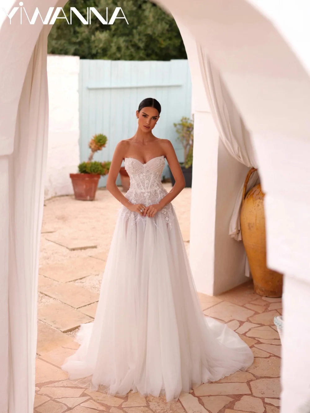 Glamorous Beaded A-line Long Wedding Dress Romantic Sweetheart Neck Bridal Gown Customized Elegant Sleeveless Dresses For Bride
Glamorous Beaded A-line Long Wedding Dress Romantic Sweetheart Neck Bridal Gown Customized Elegant Sleeveless Dresses For Bride