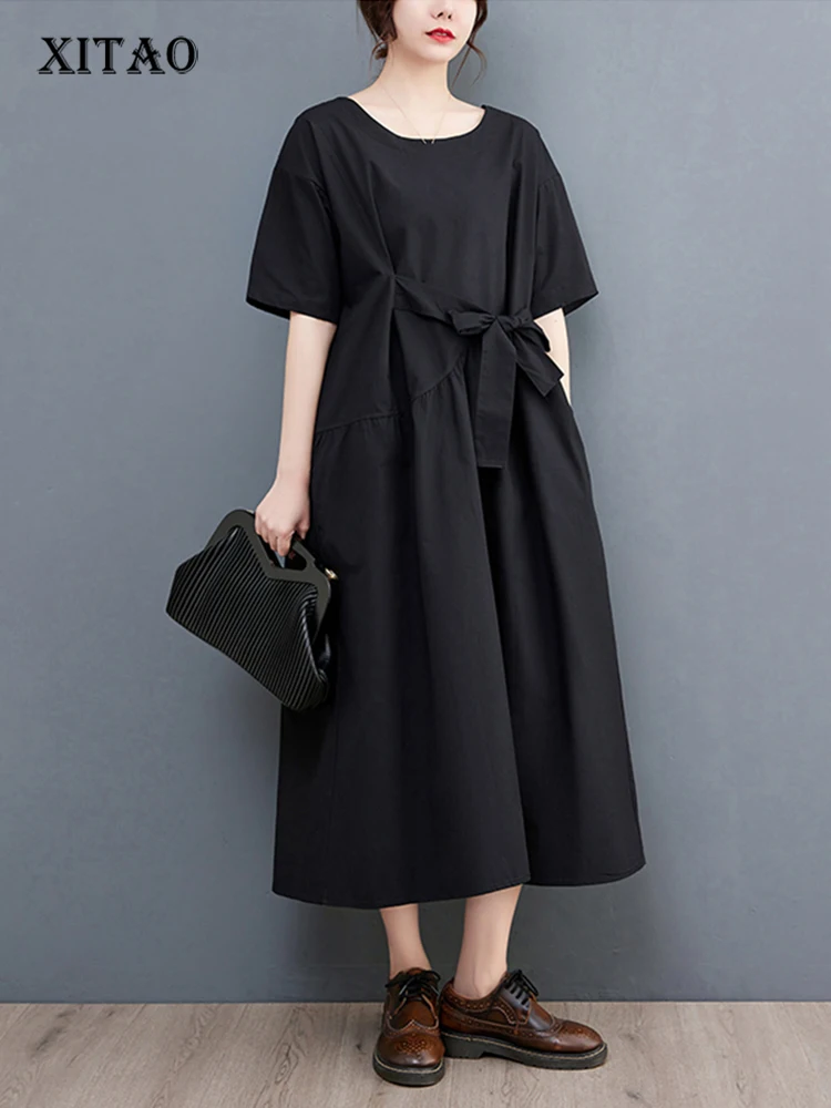 XITAO Folds Patchwork O-neck Dress Simple Solid Color Casual Irregular Short Sleeve Women Temperament Slimming Dress ZMY1062
XITAO Folds Patchwork O-neck Dress Simple Solid Color Casual Irregular Short Sleeve Women Temperament Slimming Dress ZMY1062