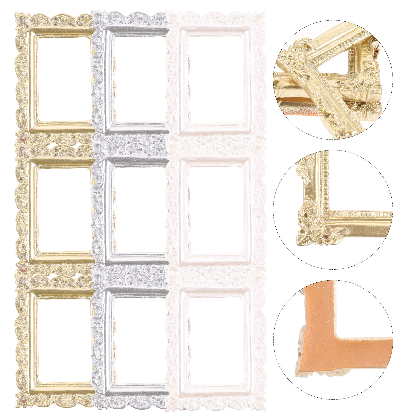 9 Pcs Picture Frame Photo Ornaments Background Props Frames for Mini Houses Resin Miniature
9 Pcs Picture Frame Photo Ornaments Background Props Frames for Mini Houses Resin Miniature