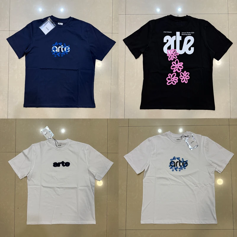 New Arte T-shirt Men's Sapphire Blue Embroidery Leaf Letter Logo Print Short Sleeve Real Photo Multi-styles ARTE Top Tee Shirts
New Arte T-shirt Men's Sapphire Blue Embroidery Leaf Letter Logo Print Short Sleeve Real Photo Multi-styles ARTE Top Tee Shirts