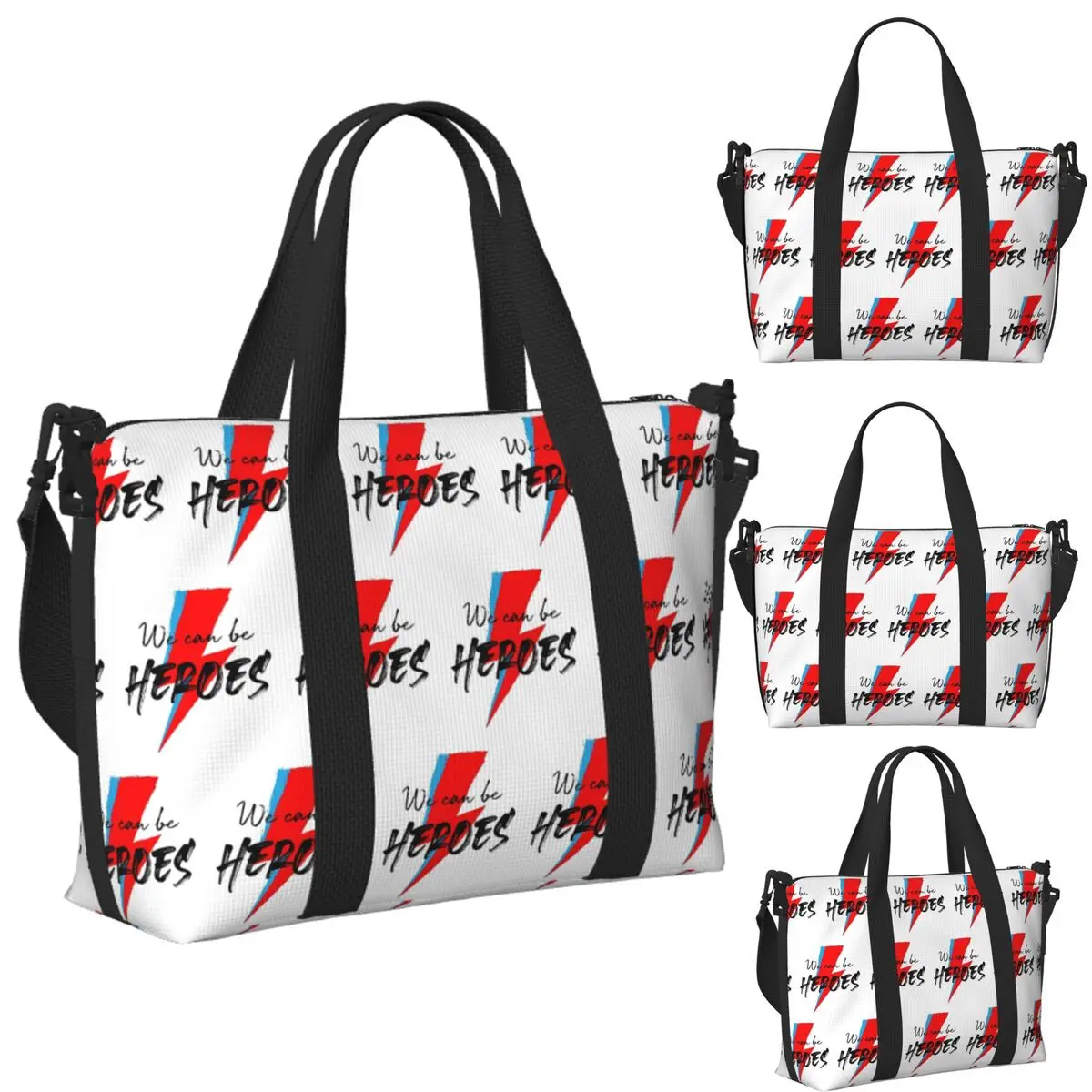 Custom We Can Be Heroes Bowie Beach Travel Bag Large Capacity Tote Bags for Gym Sport Women Shopping Duffle Shoulder Bag
Custom We Can Be Heroes Bowie Beach Travel Bag Large Capacity Tote Bags for Gym Sport Women Shopping Duffle Shoulder Bag