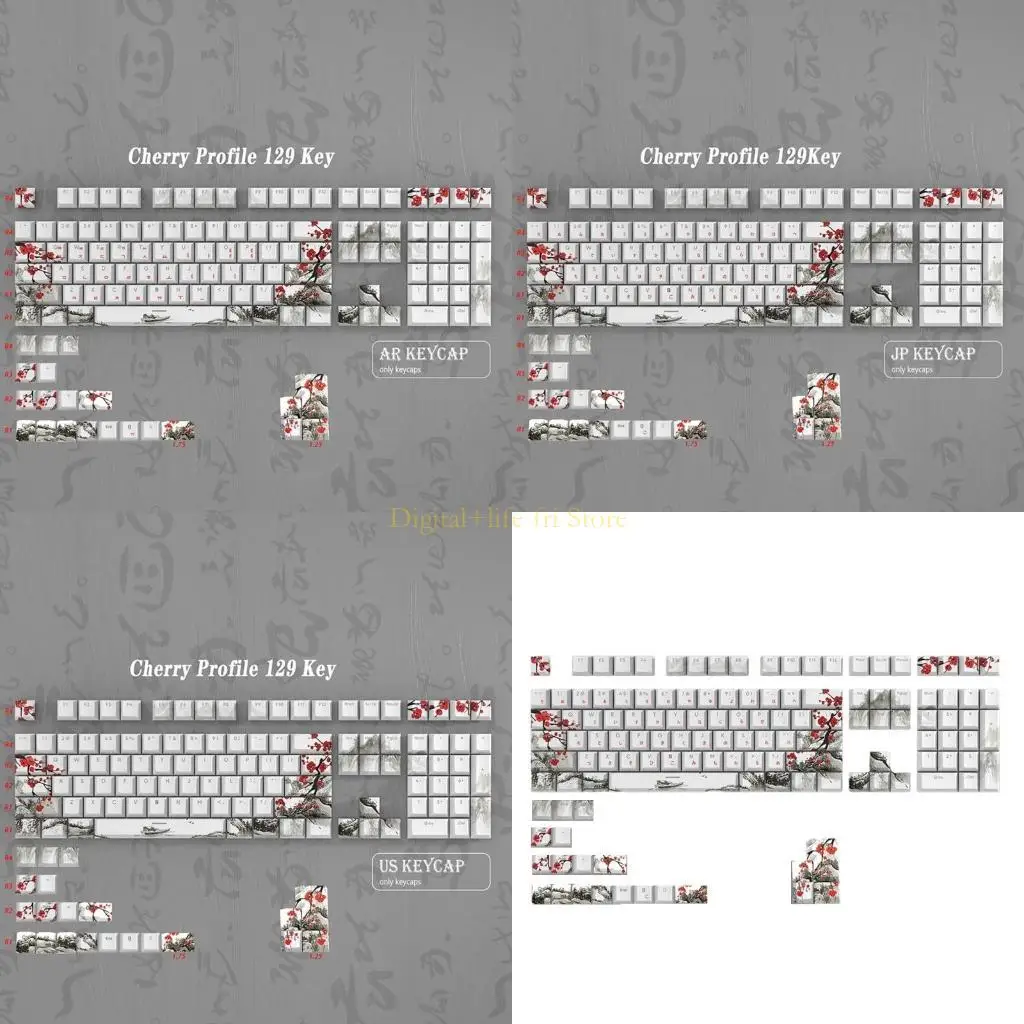 E06D Plum Blossom CherryKeycap 129key Thick Pbt Five-sidesSublimation Keycap For Mechanical Keyboards Russian Korean Japanese
E06D Plum Blossom CherryKeycap 129key Thick Pbt Five-sidesSublimation Keycap For Mechanical Keyboards Russian Korean Japanese