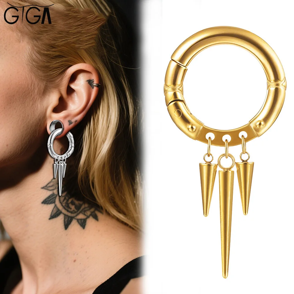 Giga 2Pcs 316L Stainless Steel Ear Weights Hangers &Pointed cone Stretcher Plugs Piercing Body Jewelry Hip-Hop Hypoallergenic
Giga 2Pcs 316L Stainless Steel Ear Weights Hangers &Pointed cone Stretcher Plugs Piercing Body Jewelry Hip-Hop Hypoallergenic