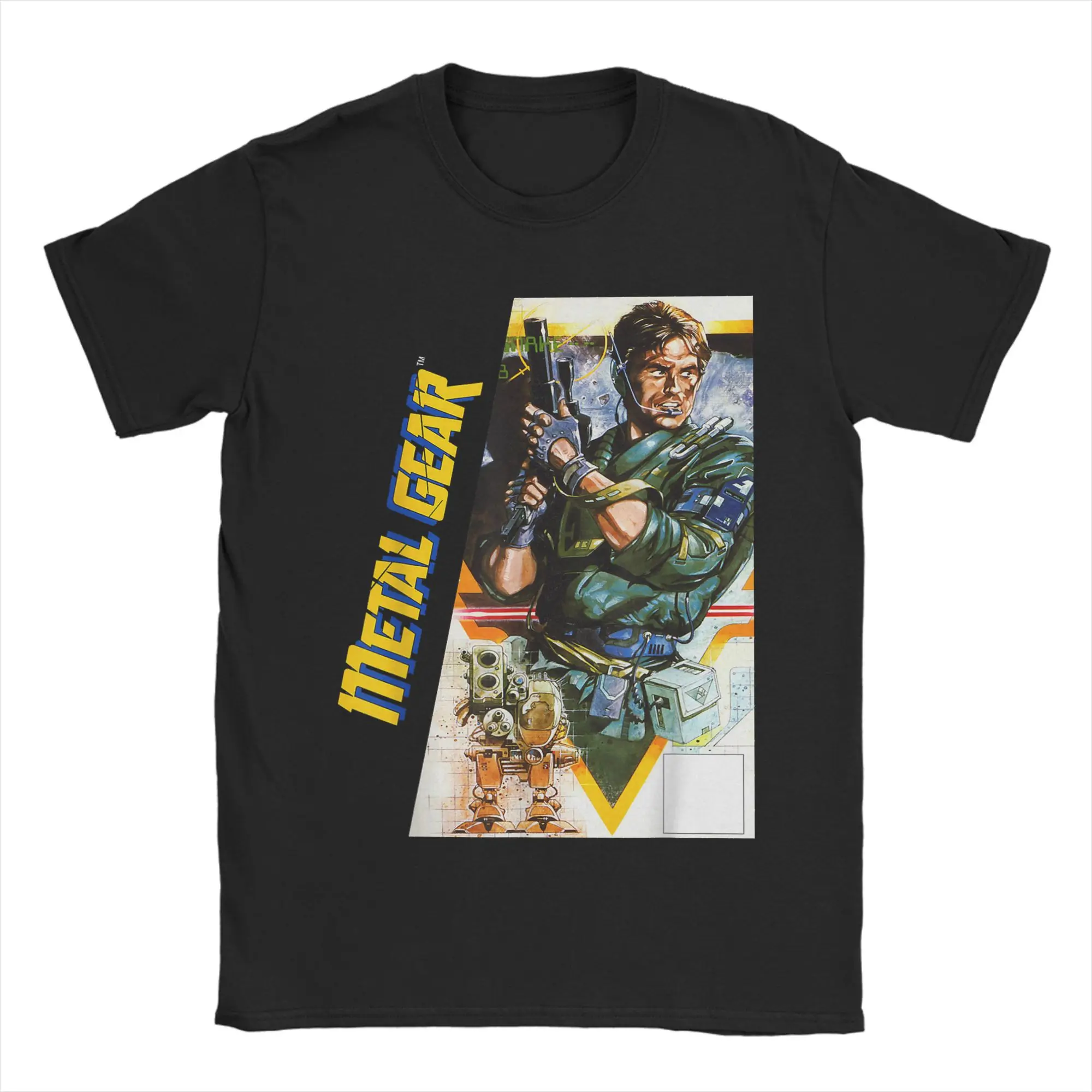 Metal Gear Box Art Tactical Espionage Retro Gamer Men T Shirt Tees Short Sleeve Round Collar T-Shirts 100% Cotton Gift Tops
Metal Gear Box Art Tactical Espionage Retro Gamer Men T Shirt Tees Short Sleeve Round Collar T-Shirts 100% Cotton Gift Tops