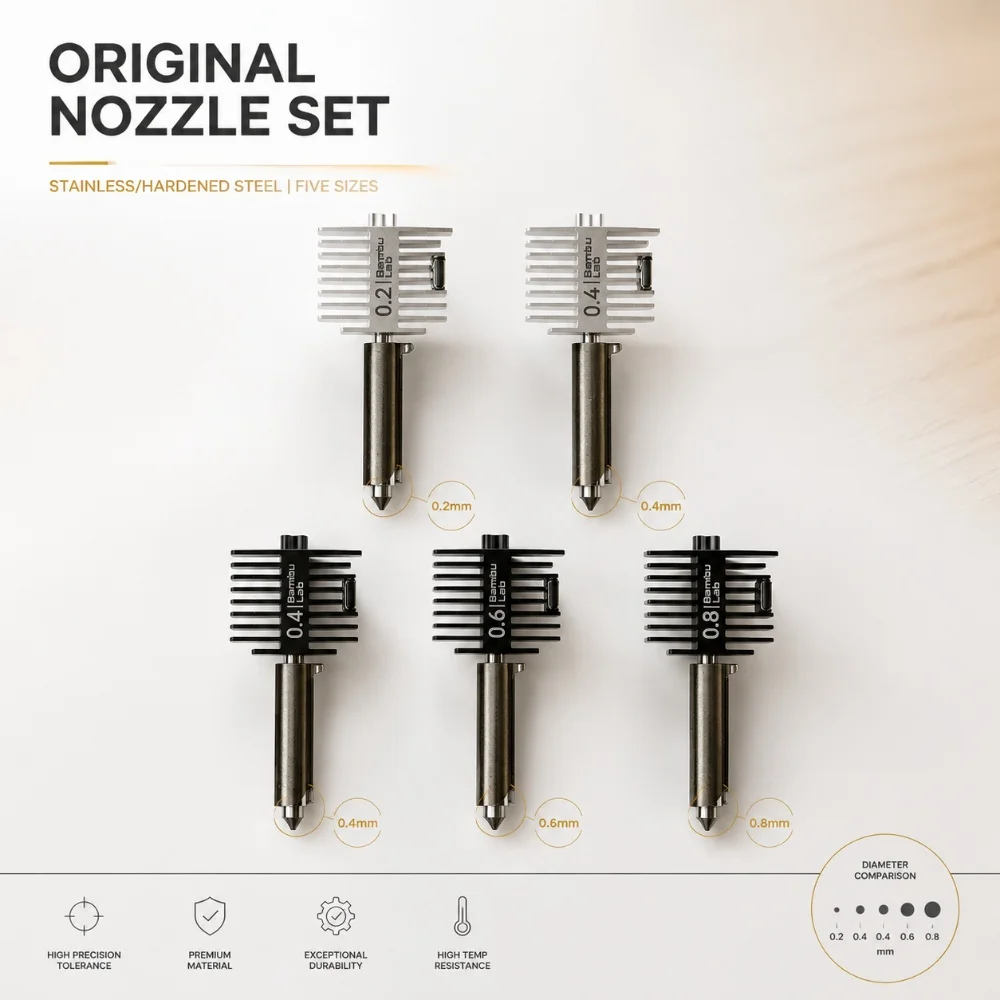 Original A2L Hotend Kit For Bambu Lab A1/A1 Mini Fast Speed Hot End Assembly 0.2/0.4/0.6/0.8mm Hardened steel Nozzle 3D Printer
Original A2L Hotend Kit For Bambu Lab A1/A1 Mini Fast Speed Hot End Assembly 0.2/0.4/0.6/0.8mm Hardened steel Nozzle 3D Printer