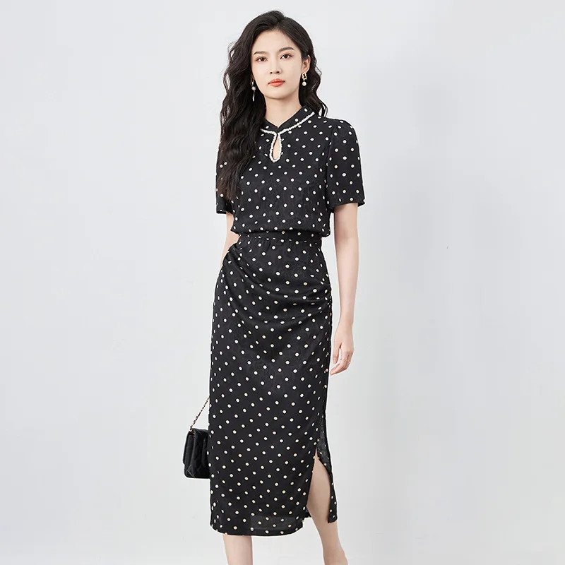 2417402-Shenzhen Nanyou French Style Elegant Fashionable Feminine Waist Slimming Polka Dress Women's Summer Wear
2417402-Shenzhen Nanyou French Style Elegant Fashionable Feminine Waist Slimming Polka Dress Women's Summer Wear