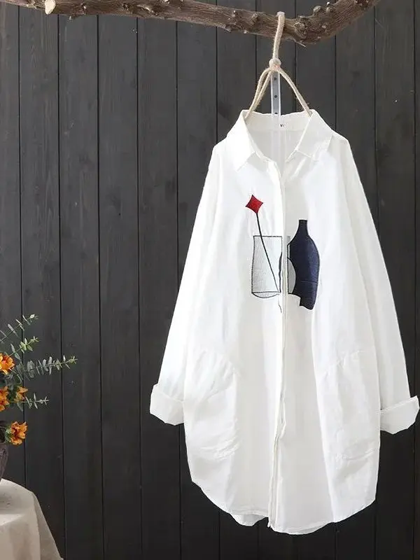 Women's Chinese Style Embroidered Shirt Cleanfit Waist Short Sleeve Polypropylene Material Non-deformable Ladies Blouse
Women's Chinese Style Embroidered Shirt Cleanfit Waist Short Sleeve Polypropylene Material Non-deformable Ladies Blouse