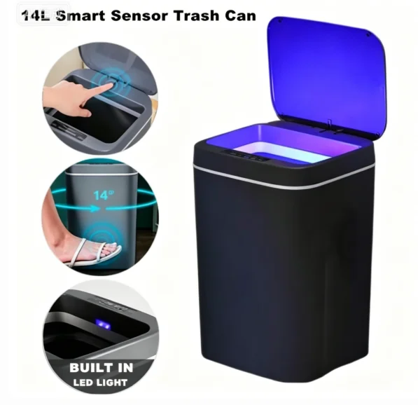 14L Electric Automatic Sensor Trash Can Touchless Smart Bin with Lid Waterproof Kitchen Bathroom Garbage Bucket Home Wastebasket
14L Electric Automatic Sensor Trash Can Touchless Smart Bin with Lid Waterproof Kitchen Bathroom Garbage Bucket Home Wastebasket