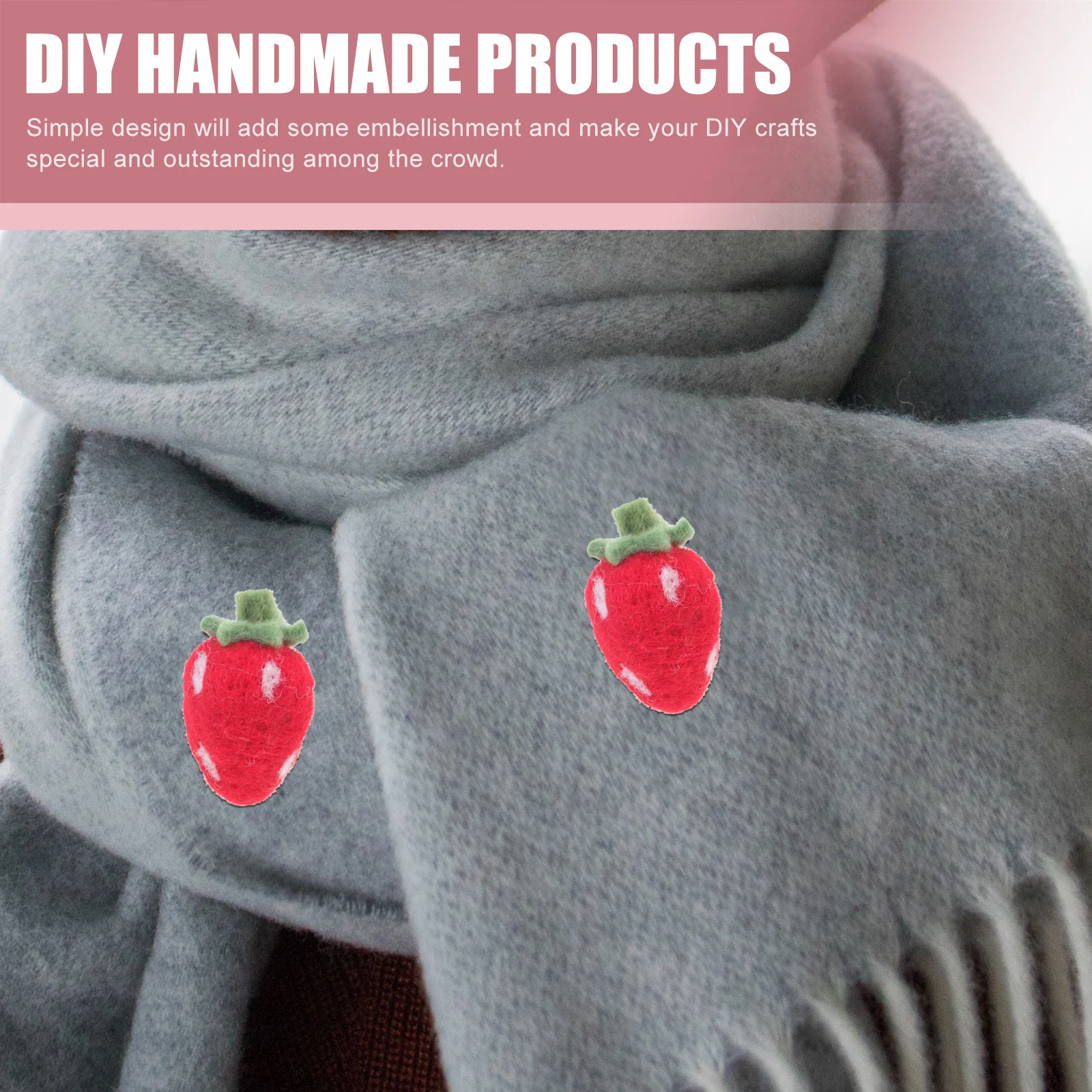 10Pcs Handmade Wool Felt Strawberries DIY Crafts Home Layout Decor Accessory Wool Felting Crafts Handmade Products
10Pcs Handmade Wool Felt Strawberries DIY Crafts Home Layout Decor Accessory Wool Felting Crafts Handmade Products