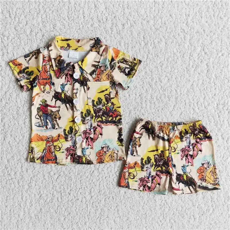 Summer Children Western New Nightclothes Clothing Baby Boy Sleepwear Clothes Houseman Set Pants Wholesale Infant Pajamas Outfit
Summer Children Western New Nightclothes Clothing Baby Boy Sleepwear Clothes Houseman Set Pants Wholesale Infant Pajamas Outfit