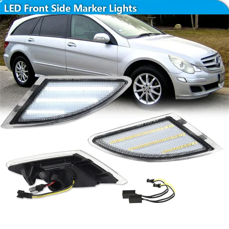 For Mercedes-Benz R320 R350 R500 R63 AMG Car LED Front Bumper Side Marker Turn Signal Lights Parking Lights Fender Flare Lamp 
For Mercedes-Benz R320 R350 R500 R63 AMG Car LED Front Bumper Side Marker Turn Signal Lights Parking Lights Fender Flare Lamp