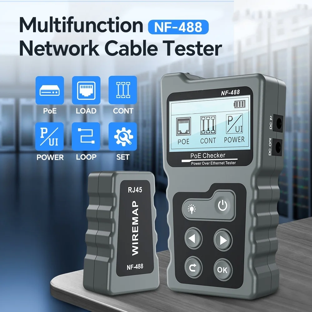 NF-488 LCD Multifunction POE Checker POE Tester Lan Cable Tester Loop Test Tool Continuity Testing w/LED Lamp Inline Power Test
NF-488 LCD Multifunction POE Checker POE Tester Lan Cable Tester Loop Test Tool Continuity Testing w/LED Lamp Inline Power Test