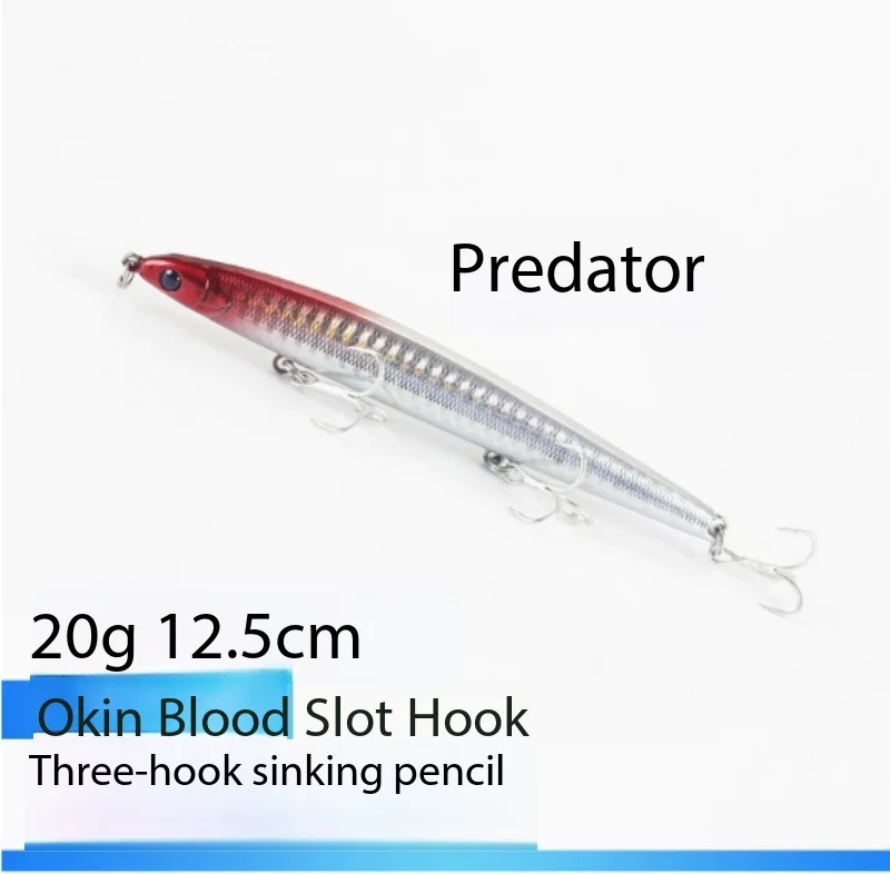 Sinking Pencil Hard Lure 20g Luminous With Blood Groove Treble Hook Realistic Long Casting Freshwater Saltwater Bass Pike Tackle
Sinking Pencil Hard Lure 20g Luminous With Blood Groove Treble Hook Realistic Long Casting Freshwater Saltwater Bass Pike Tackle
