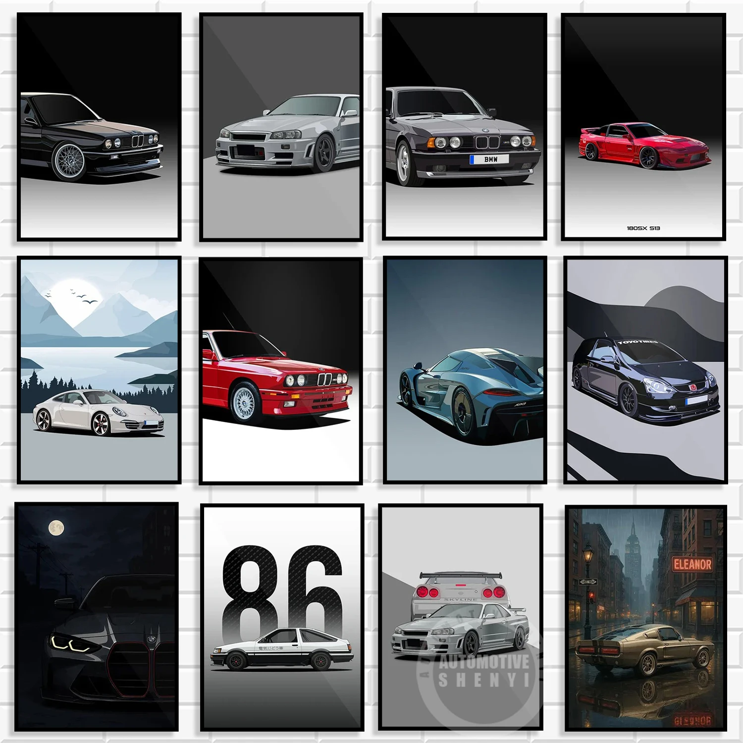Vintage Sports Car Canvas Wall Art Classic Racing Car Prints, JDM & European Car Style Paintings for Boys Bedroom Home Decor
Vintage Sports Car Canvas Wall Art Classic Racing Car Prints, JDM & European Car Style Paintings for Boys Bedroom Home Decor