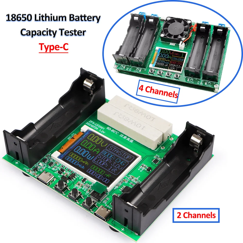 2/4 Channels 18650 Battery Tester MAh MWh Digital Battery Power Detector Module Type-C 18650 Lithium Battery Capacity Tester
2/4 Channels 18650 Battery Tester MAh MWh Digital Battery Power Detector Module Type-C 18650 Lithium Battery Capacity Tester
