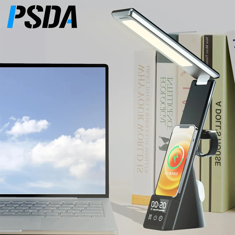 PSDA 2D светодиодная настольная лампа 15 Вт, разъем для беспроводной зарядки, совместимая с Iwatch Airpods, станция быстрой зарядки 6-в-1, док-станция для зарядки часов
PSDA 2D светодиодная настольная лампа 15 Вт, разъем для беспроводной зарядки, совместимая с Iwatch Airpods, станция быстрой зарядки 6-в-1, док-станция для зарядки часов