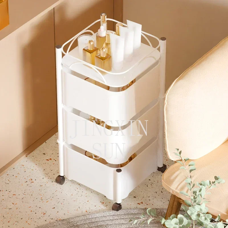 Nordic Kitchen Rotating Storage Shelf Bedroom Living Room Snacks Cosmetics Organizer Cart With Wheels Removable Storage Rack
Nordic Kitchen Rotating Storage Shelf Bedroom Living Room Snacks Cosmetics Organizer Cart With Wheels Removable Storage Rack