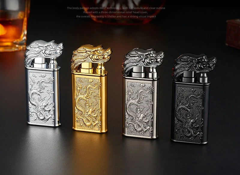 Creative Embossed Double Fire Gas Lighter Metal Flame Spray Tool Cigarette Lighter Trendy and Fashionable Men
Creative Embossed Double Fire Gas Lighter Metal Flame Spray Tool Cigarette Lighter Trendy and Fashionable Men