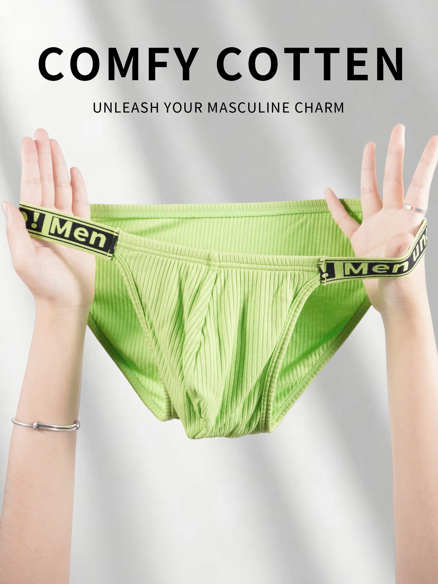 Men's Cotton Ribbed Briefs, Letter Print Elastic Waistband Low Rise Sexy 3D Convex Pouch Underwear, Slim Fit Breathable Tanga
Men's Cotton Ribbed Briefs, Letter Print Elastic Waistband Low Rise Sexy 3D Convex Pouch Underwear, Slim Fit Breathable Tanga