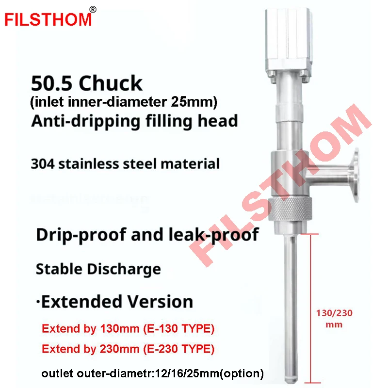 Anti-drip Filling Nozzle Chuck Straight Head Stainless Steel Extended Filling Valve Anti-foaming For Liquid Filling Machine
Anti-drip Filling Nozzle Chuck Straight Head Stainless Steel Extended Filling Valve Anti-foaming For Liquid Filling Machine