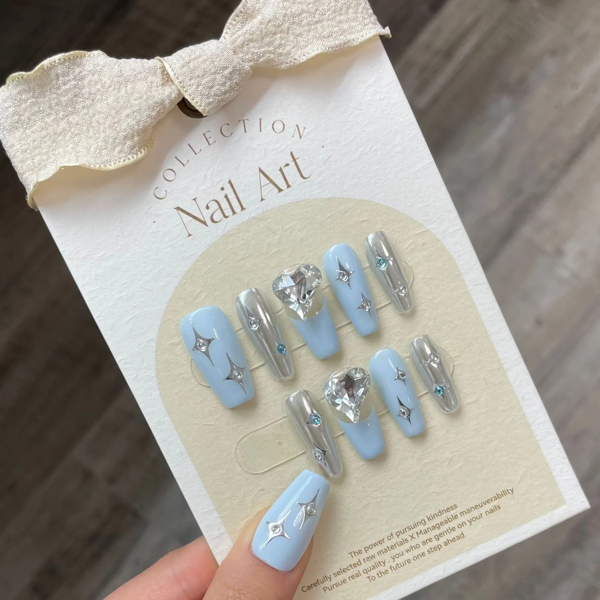 10 PCS Luxury Handmade Press on Nails Middle Trapezoid Sea Salt Color Design with 4-PIECE Tool Adhesive Nail Glue Tabs
10 PCS Luxury Handmade Press on Nails Middle Trapezoid Sea Salt Color Design with 4-PIECE Tool Adhesive Nail Glue Tabs