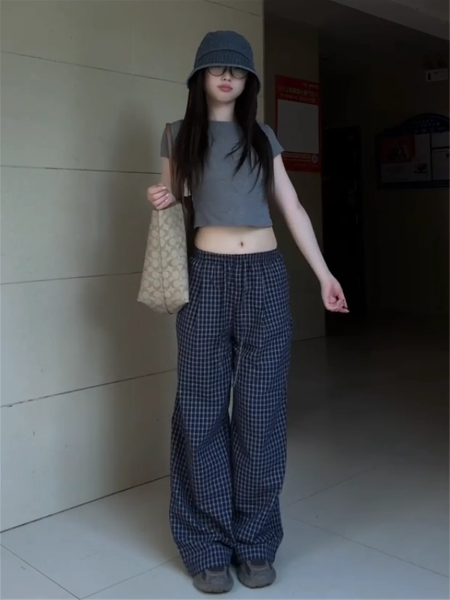 American Retro Plaid Casual Pants Women's Loose Slimming Lazy Style High Waist Extended Straight Leg Wide Leg Pants
American Retro Plaid Casual Pants Women's Loose Slimming Lazy Style High Waist Extended Straight Leg Wide Leg Pants