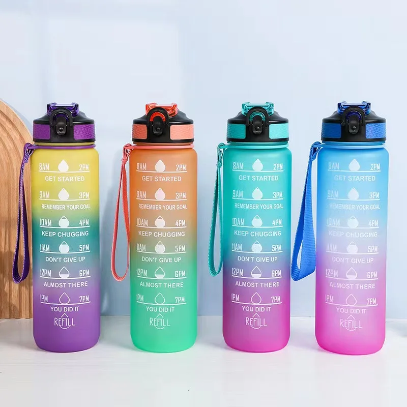 1000ml Large Capacity Gradient Water Bottle with Straw 1 Litre Leakproof with Time Marker,for Sports Fitness Coffee
1000ml Large Capacity Gradient Water Bottle with Straw 1 Litre Leakproof with Time Marker,for Sports Fitness Coffee