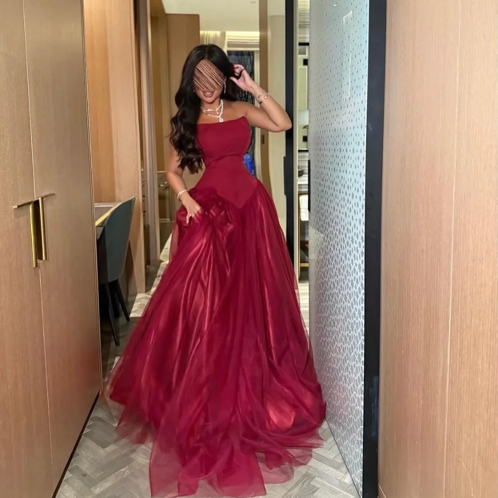 Customized Burgundy Simple Sizes Available Pleat Ruched A-line Strapless Floor-Length Evening Dresses For Wedding Party
Customized Burgundy Simple Sizes Available Pleat Ruched A-line Strapless Floor-Length Evening Dresses For Wedding Party