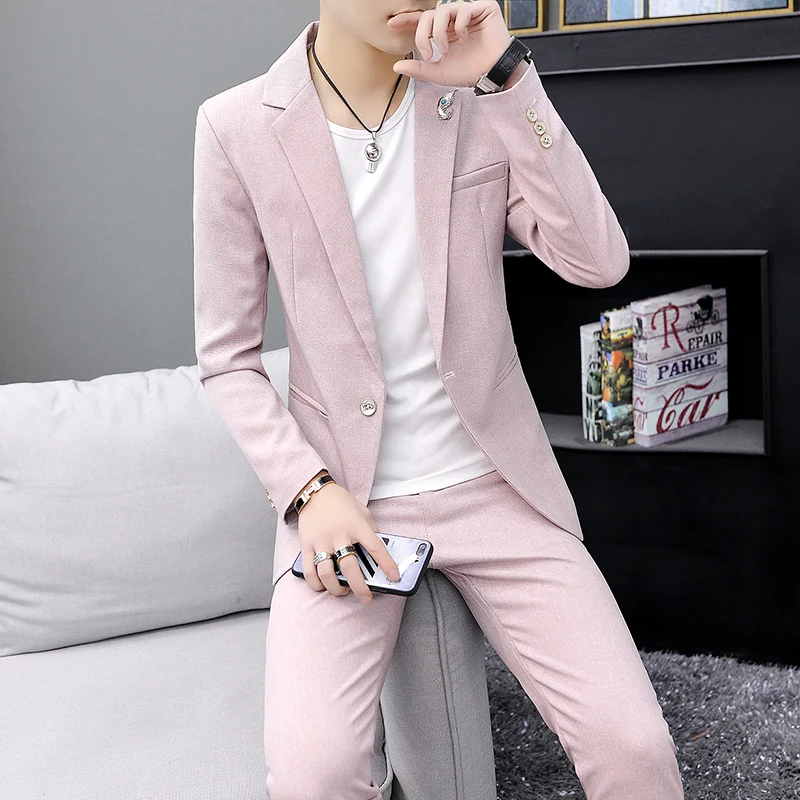 2024 Spring New Style (suit + Trousers) Men's Korean Version Slim Trend Boy Fashion Matching Classic Solid Color Two-piece Set
2024 Spring New Style (suit + Trousers) Men's Korean Version Slim Trend Boy Fashion Matching Classic Solid Color Two-piece Set