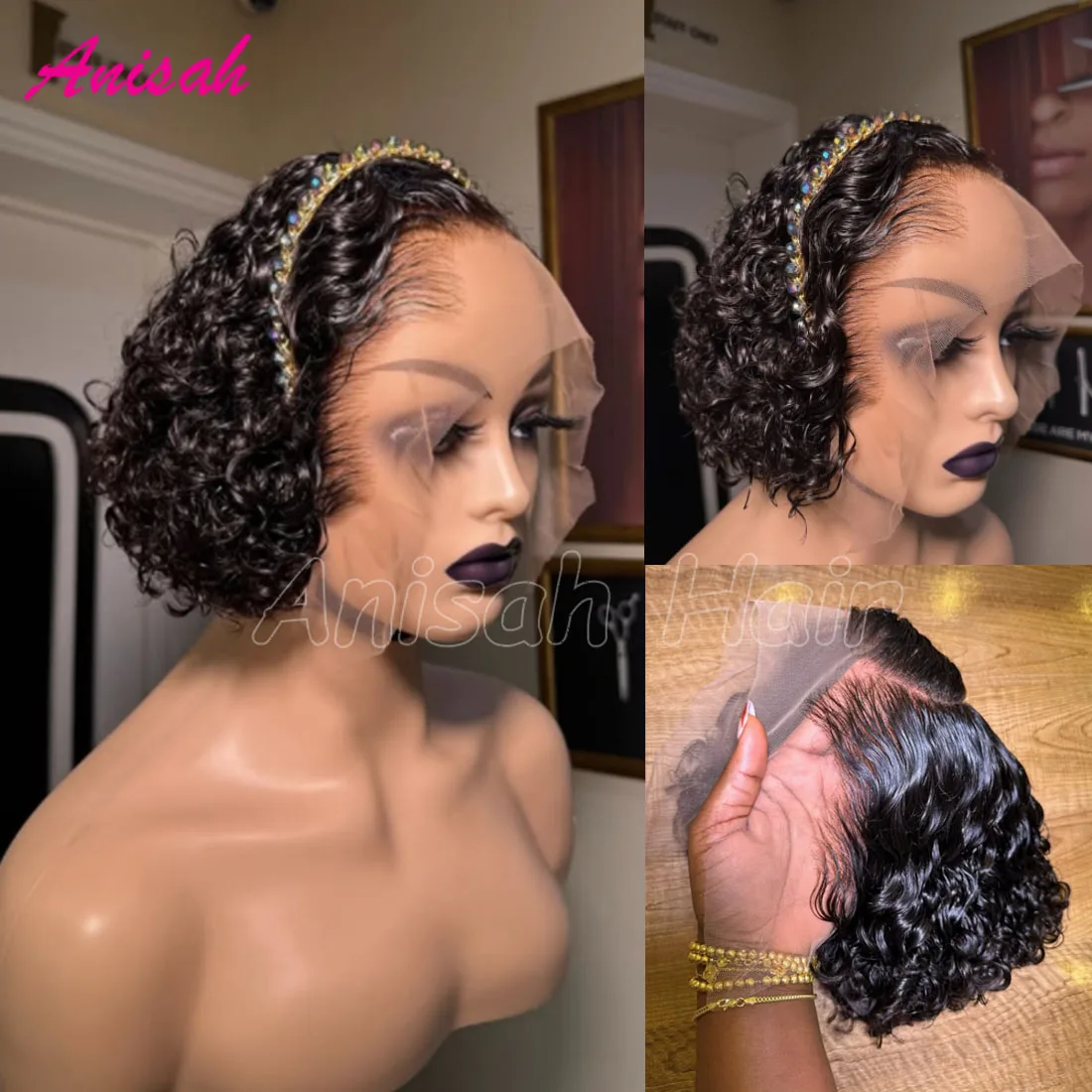 13X4 Lagos Hairline Парик фронта шнурка Человеческие волосы с отбеленными узлами Короткий вьющийся парик фронта шнурка Предварительно сорванный парик Lagos M-образный
13X4 Lagos Hairline Парик фронта шнурка Человеческие волосы с отбеленными узлами Короткий вьющийся парик фронта шнурка Предварительно сорванный парик Lagos M-образный