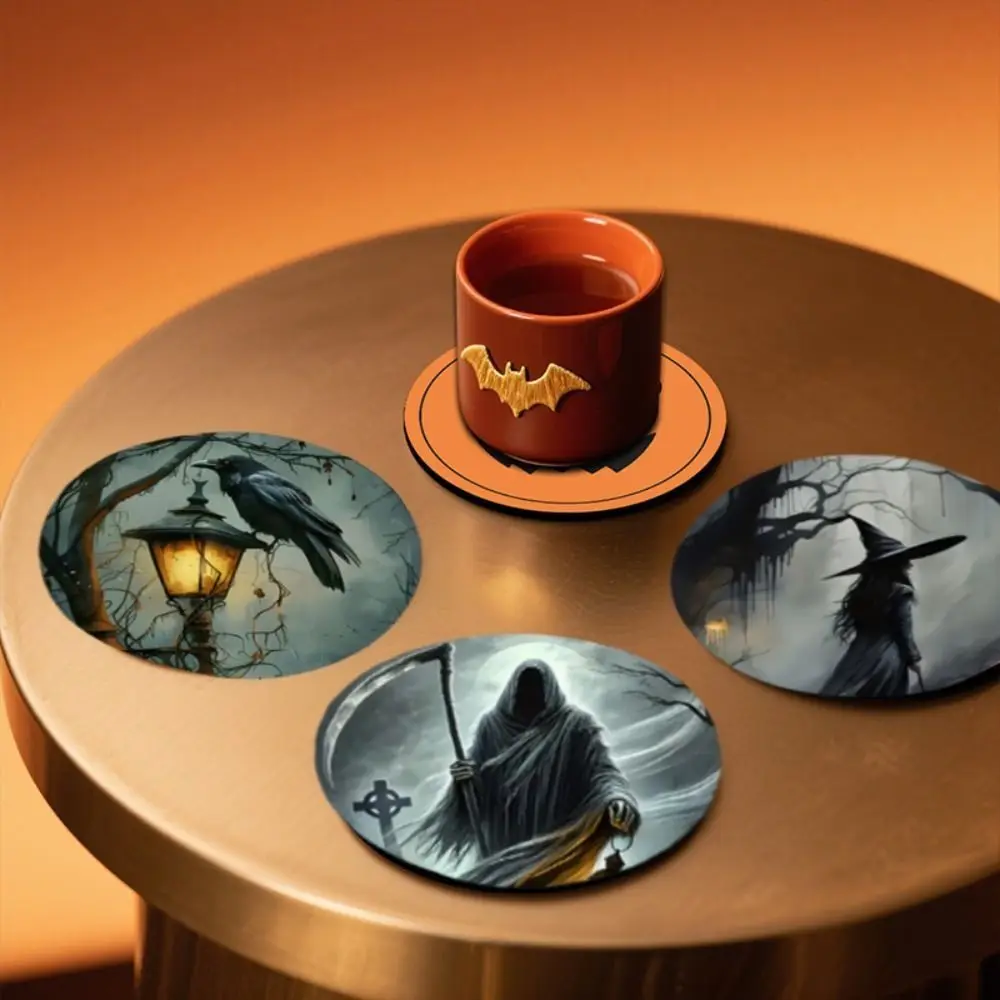6pcs/set Wooden Halloween Witch Coaster Set Dark Style Heat Resistant Cup Holder Non-Slip Round Coffee Mug Pad Household
6pcs/set Wooden Halloween Witch Coaster Set Dark Style Heat Resistant Cup Holder Non-Slip Round Coffee Mug Pad Household
