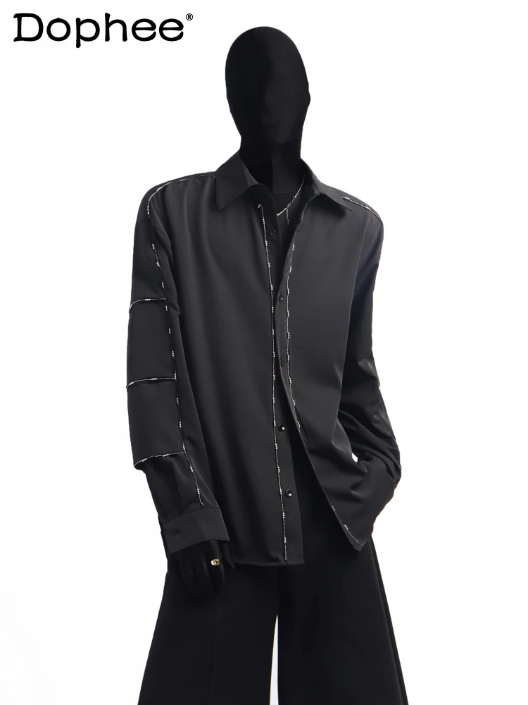 2025 New Fashion Korean Style High-end Heavy Beaded Long Sleeve Shirt Men's Loose Casual Design Turn-down Collar Shirt
2025 New Fashion Korean Style High-end Heavy Beaded Long Sleeve Shirt Men's Loose Casual Design Turn-down Collar Shirt