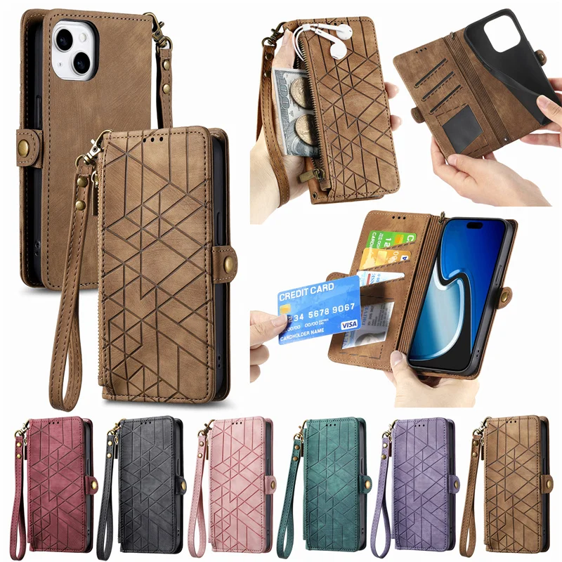 Leather Zipper Wallet Card Case For iPhone 16 15 14 Plus 13 12 11 Pro Max X XR XS Max With Hand Strap Flip Cover For Protection
Leather Zipper Wallet Card Case For iPhone 16 15 14 Plus 13 12 11 Pro Max X XR XS Max With Hand Strap Flip Cover For Protection