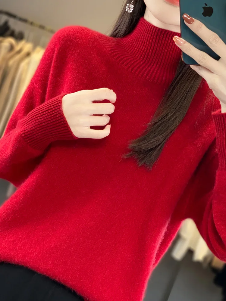 100%Merino Wool Sweater Woman Solid Color Basics Pullover Autumn Winter Thick Soft Warm Knitwear Retro Casual Female Clothes top
100%Merino Wool Sweater Woman Solid Color Basics Pullover Autumn Winter Thick Soft Warm Knitwear Retro Casual Female Clothes top