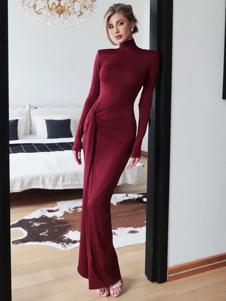 Fashion Pleated Bandage Long Dress For Women High Waist Slim Patchwork Long Sleeve Elegant Commute Women's Maxi Dress 2025
Fashion Pleated Bandage Long Dress For Women High Waist Slim Patchwork Long Sleeve Elegant Commute Women's Maxi Dress 2025