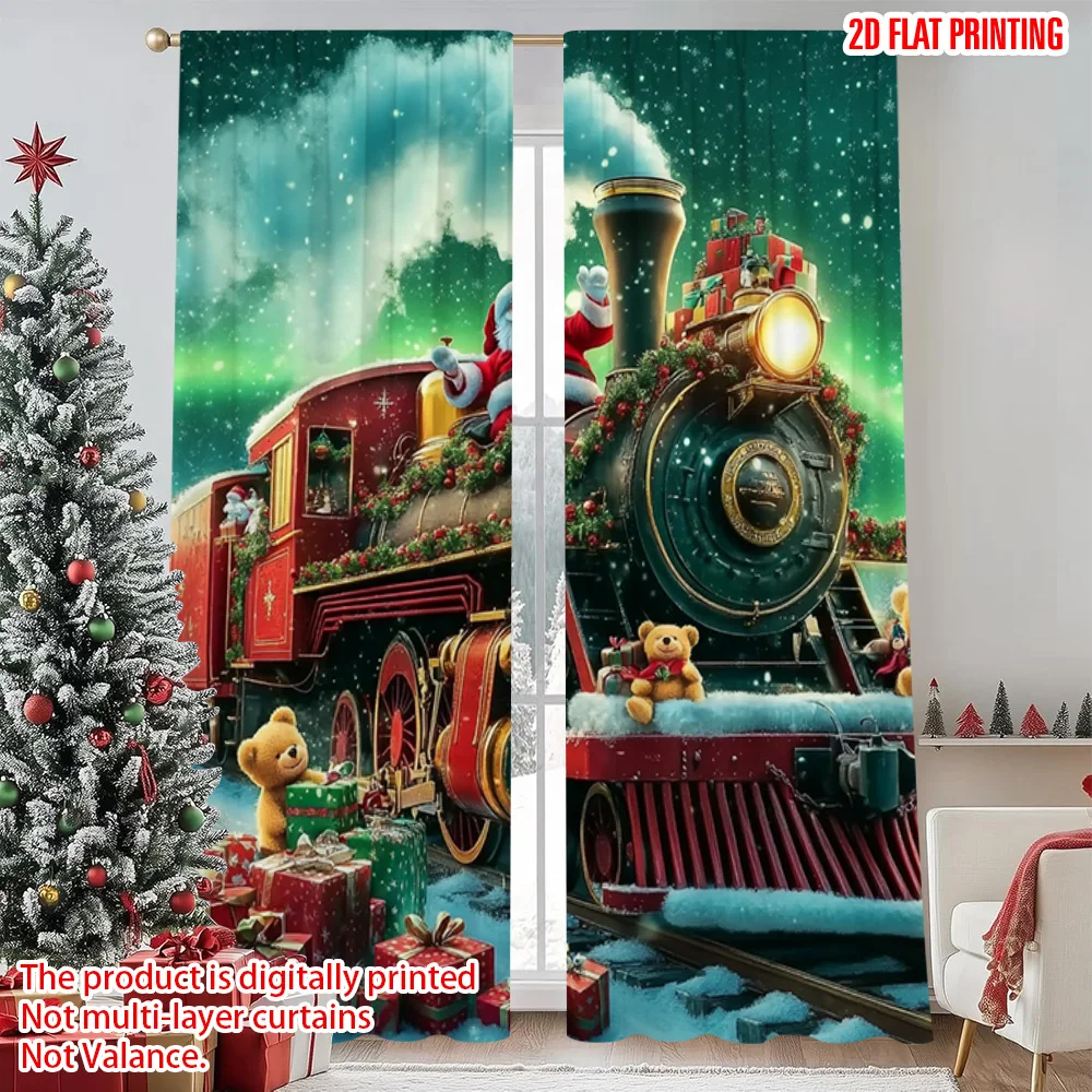 2pcs 2D flat printing Christmas Curtains Santa Claus Train Durable 100% Polyester Fabric Without Electricity Spring Use for
2pcs 2D flat printing Christmas Curtains Santa Claus Train Durable 100% Polyester Fabric Without Electricity Spring Use for