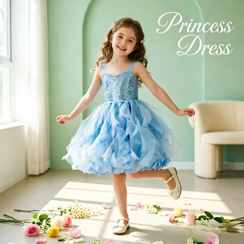 Little Girls' Double-Layer Spiral Stripe Princess Maxi Dress, Kids' New Year Puffy Skirt, Christmas & Birthday Party Formal Gown
Little Girls' Double-Layer Spiral Stripe Princess Maxi Dress, Kids' New Year Puffy Skirt, Christmas & Birthday Party Formal Gown