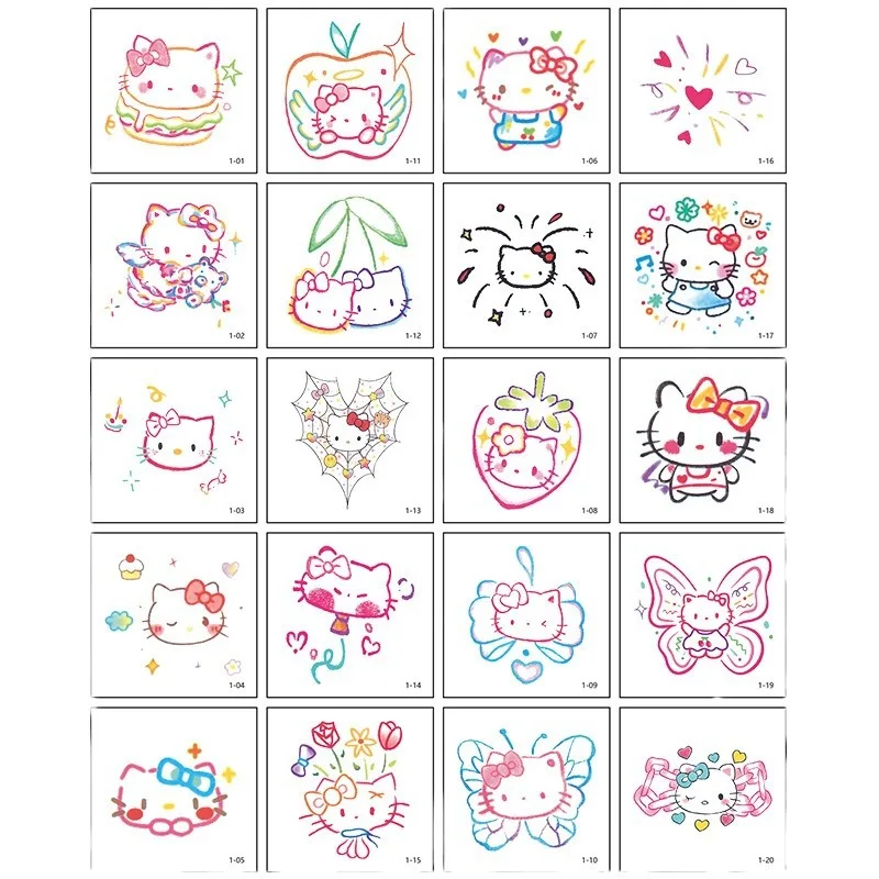 20pcs Hello Kitty Tattoo Stickers Cute Cartoon Anime High-end Women Products Children Toy Accessories Desktop Ornament Wholesale
20pcs Hello Kitty Tattoo Stickers Cute Cartoon Anime High-end Women Products Children Toy Accessories Desktop Ornament Wholesale