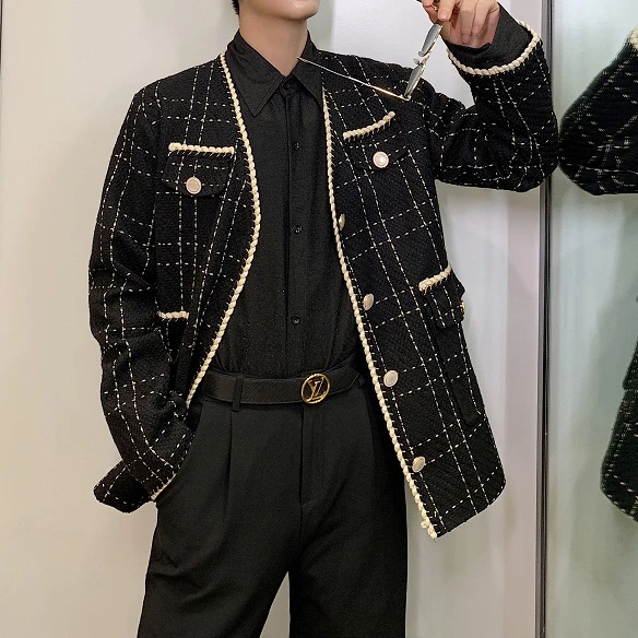 Autumn Loose Weaving Plaid Blazer Jacket Male Women Terno Masculino Streetwear Vintage Fashion Casual Suit Coat Outerwear Men
Autumn Loose Weaving Plaid Blazer Jacket Male Women Terno Masculino Streetwear Vintage Fashion Casual Suit Coat Outerwear Men