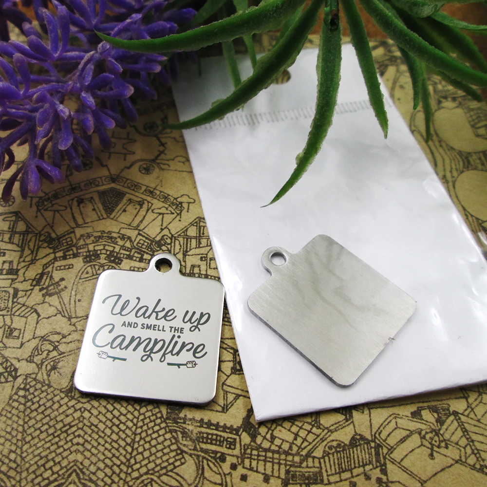 10pcs/lot" Wake Up And Smell The Campfire"Stainless Steel Charms Pendant For Jewelry Making DIY Findings Accessories Wholesale
10pcs/lot" Wake Up And Smell The Campfire"Stainless Steel Charms Pendant For Jewelry Making DIY Findings Accessories Wholesale
