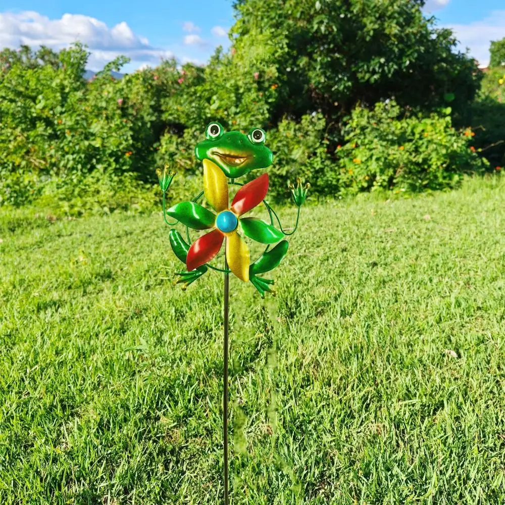 Rotating Frog Shape Wind Spinner Iron Creative Gardening Plug Pinwheel Durable Removable Wind Collectors Rotator Lawn
Rotating Frog Shape Wind Spinner Iron Creative Gardening Plug Pinwheel Durable Removable Wind Collectors Rotator Lawn