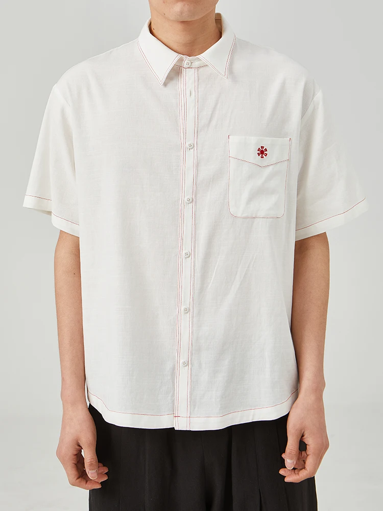 New 2025 White Cotton Linen ort Sve Men's irt Loose Fit Casual Sle Outdoor Top with Embroidery Youth Summer Faion
New 2025 White Cotton Linen ort Sve Men's irt Loose Fit Casual Sle Outdoor Top with Embroidery Youth Summer Faion