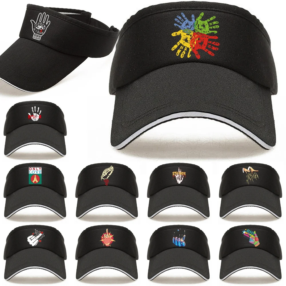 Summer Sun Hats Unisex Top Empty Solid Sports Tennis Running Sunscreen Cap Visor UV Protection Breathable Beach Hat Hand Pattern
Summer Sun Hats Unisex Top Empty Solid Sports Tennis Running Sunscreen Cap Visor UV Protection Breathable Beach Hat Hand Pattern