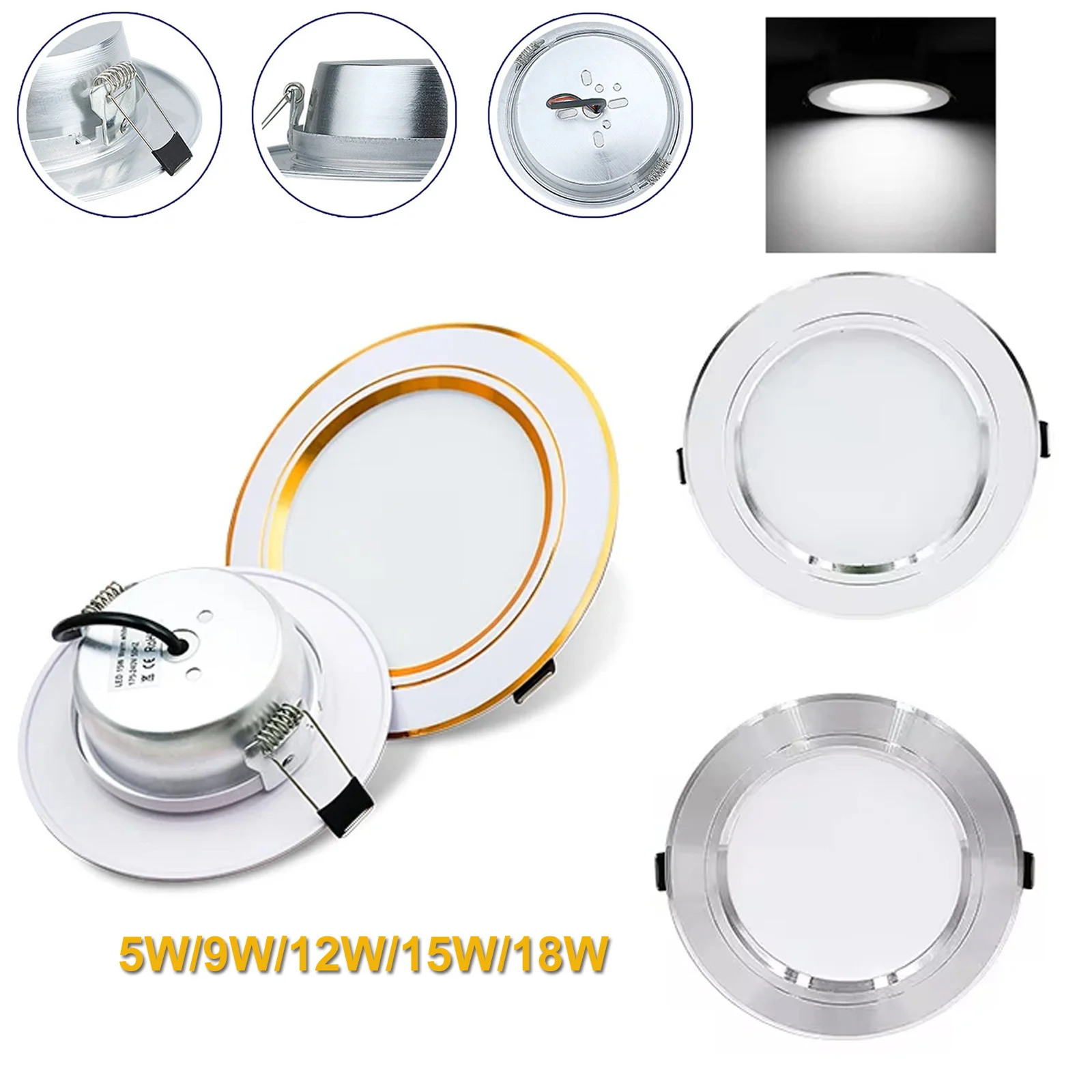 5w 9w 12w 15w 18w Led Downlight Recessed Spot Ceiling 6500k White Spotlight Round 230v Living Room Lights Decorate Energy Saving
5w 9w 12w 15w 18w Led Downlight Recessed Spot Ceiling 6500k White Spotlight Round 230v Living Room Lights Decorate Energy Saving