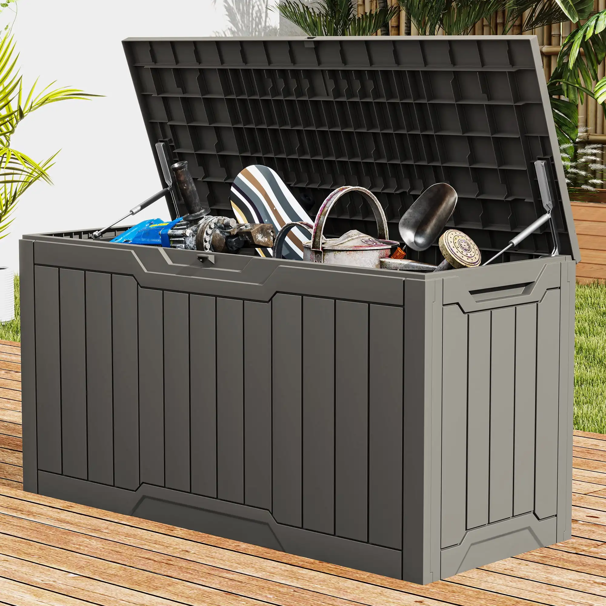 Uforic Outdoor 80-галонная коробка из смолы, водонепроницаемая и запираемая, светло-коричневая
Uforic Outdoor 80-галонная коробка из смолы, водонепроницаемая и запираемая, светло-коричневая