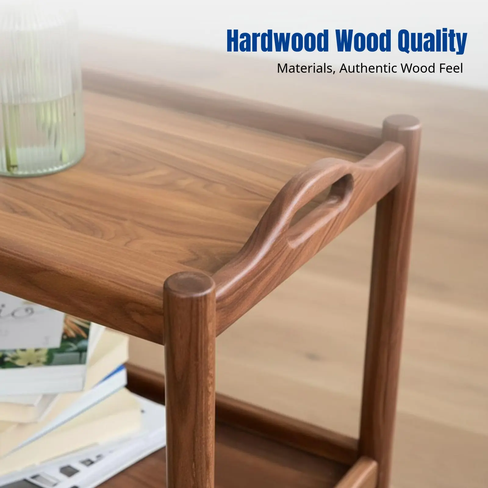 Walnut Wood Side Table, Sturdy Mobile Tea Trolley, Rolling Cart for Living Room, Nordic Minimalist Design
Walnut Wood Side Table, Sturdy Mobile Tea Trolley, Rolling Cart for Living Room, Nordic Minimalist Design