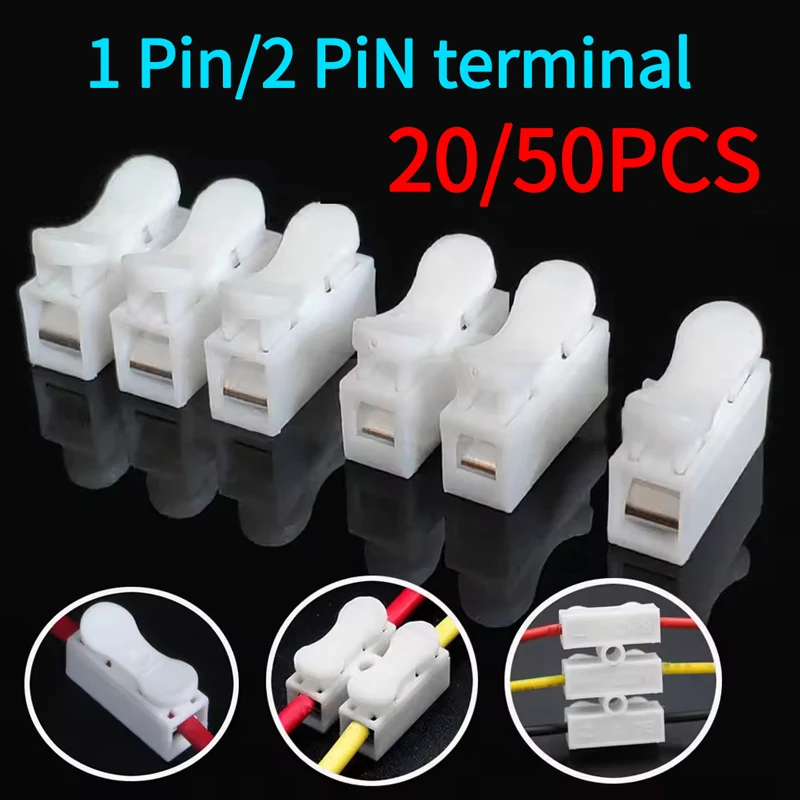 20/50Pcs No Solding Quick 1P 2P Cable Wire Connector No Screw Terminal Block Spring Clamp ZiiZ
20/50Pcs No Solding Quick 1P 2P Cable Wire Connector No Screw Terminal Block Spring Clamp ZiiZ