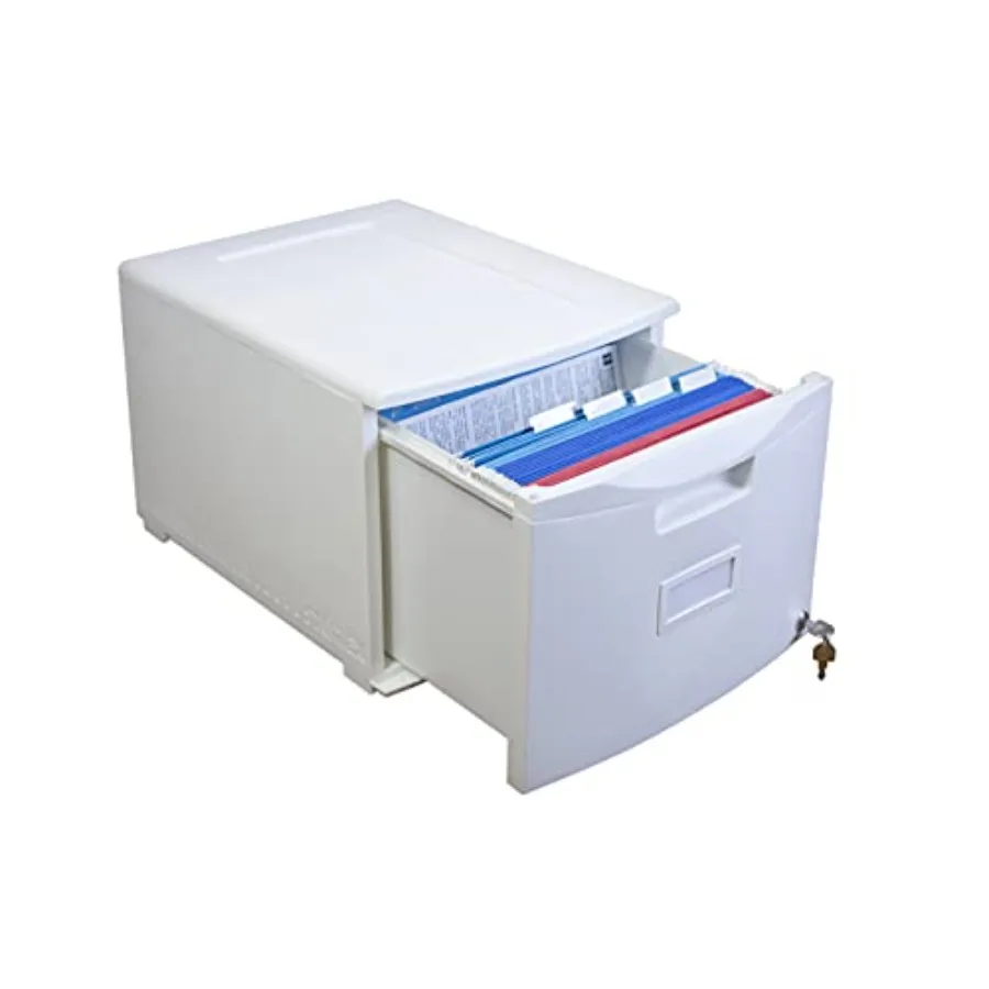 Plastic One-Drawer File Cabinet Locking Document Organizer for Home and Office White 1-Pack 61271B01C
Plastic One-Drawer File Cabinet Locking Document Organizer for Home and Office White 1-Pack 61271B01C