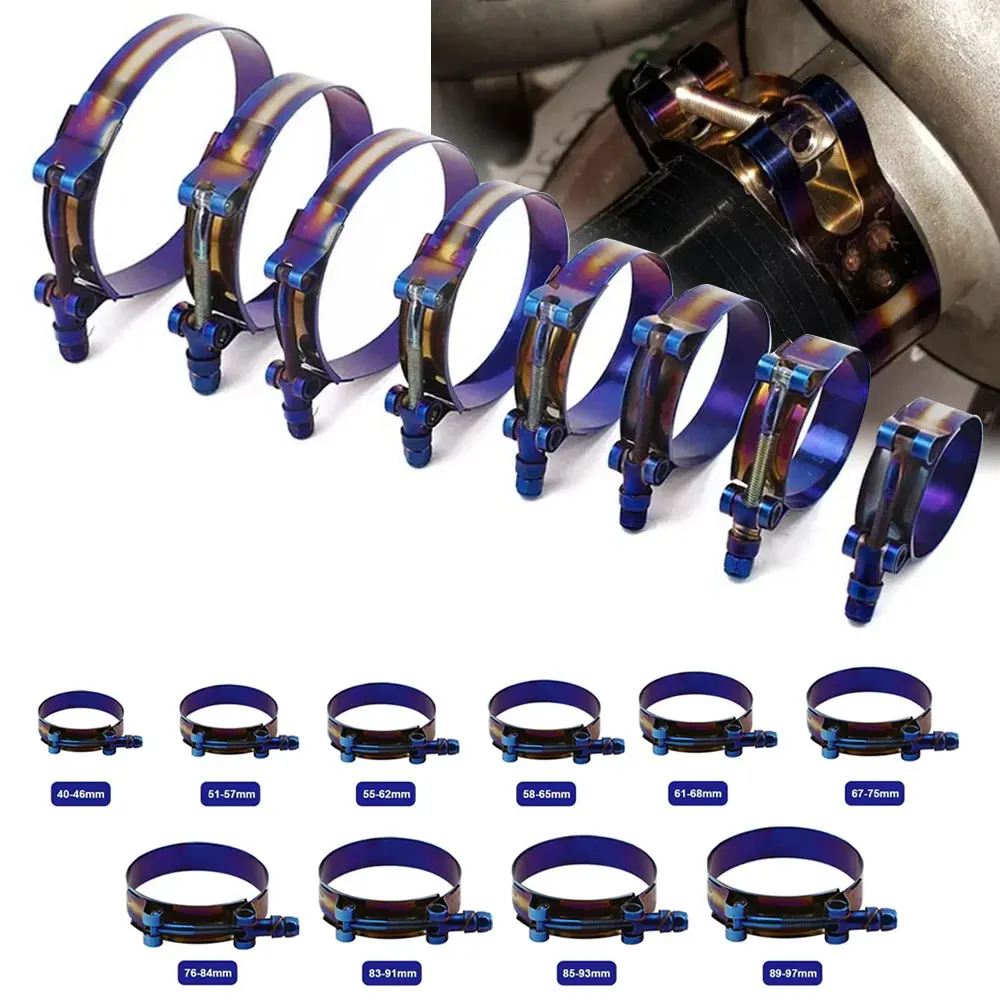 Universal Titanium Blue T-Bolt Hose Clamp 1.75"-3.5" / 45mm-98mm - Stainless Steel Adjustable Clip For Intercooler Turbo
Universal Titanium Blue T-Bolt Hose Clamp 1.75"-3.5" / 45mm-98mm - Stainless Steel Adjustable Clip For Intercooler Turbo
