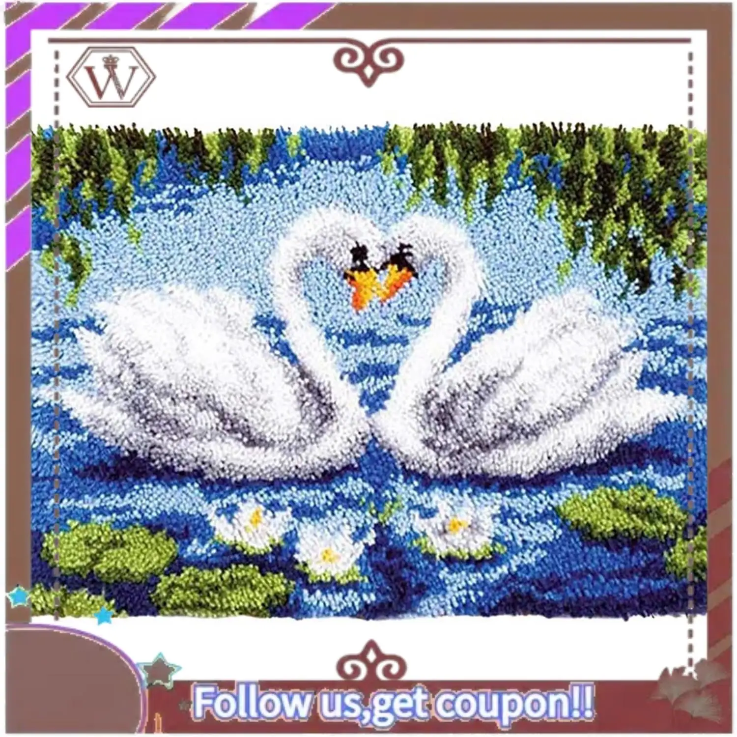 ABBG-Latch Hook Kit, DIY Crochet Yarn Kits, 20.4 X 14.9 Inch Swan Lovers Rug Making Crafts For Kids Adults And Beginners
ABBG-Latch Hook Kit, DIY Crochet Yarn Kits, 20.4 X 14.9 Inch Swan Lovers Rug Making Crafts For Kids Adults And Beginners